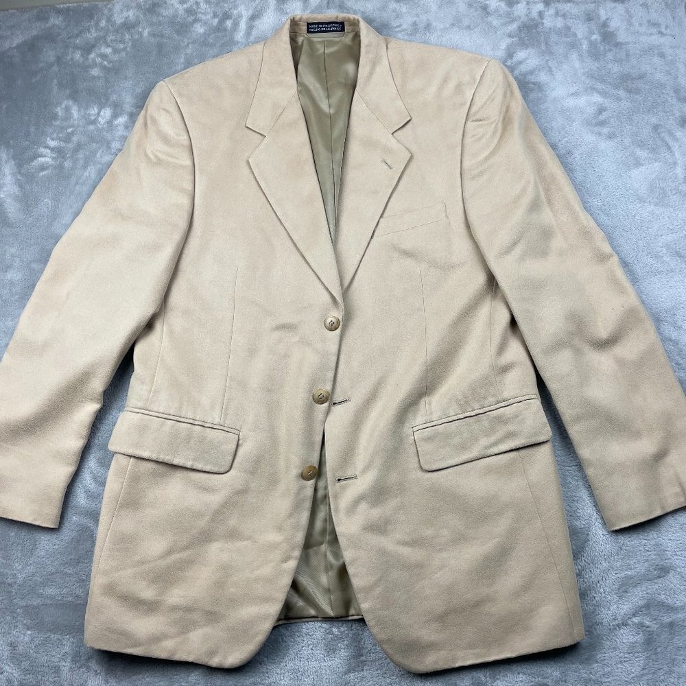 Stafford Options Supra Suede 3 Button Blazer Suit Jacket Sport Coat Men's 42R